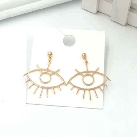 Minimalist Artists Art Eye Drop Earrings - Picture 3 of 5